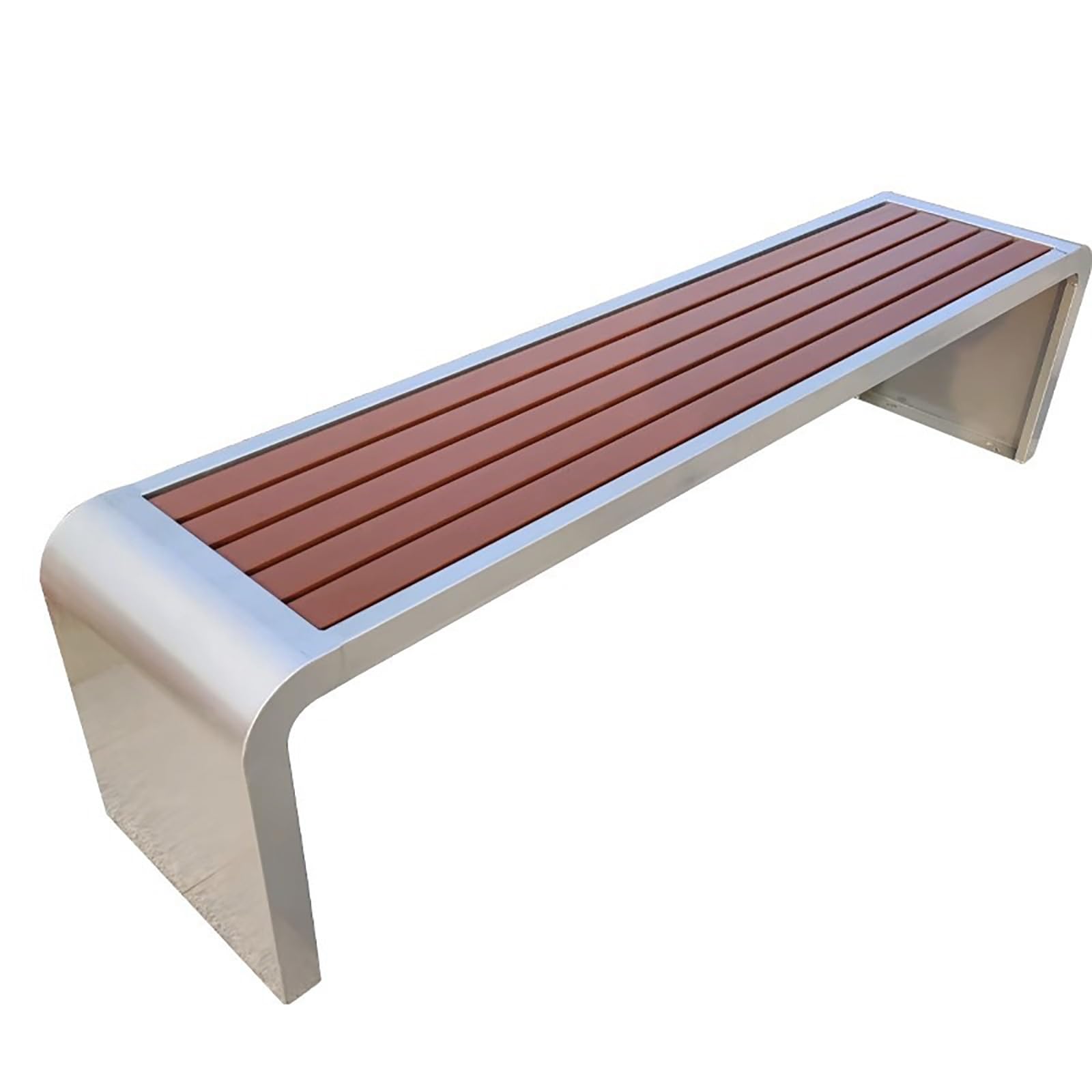 JCSRYD Park Benches for Outside, Waterproof Patio Garden Bench, Stainless Steel Garden Bench, Backless Oil Finished Teak Bench for Garden, Porch, Yard