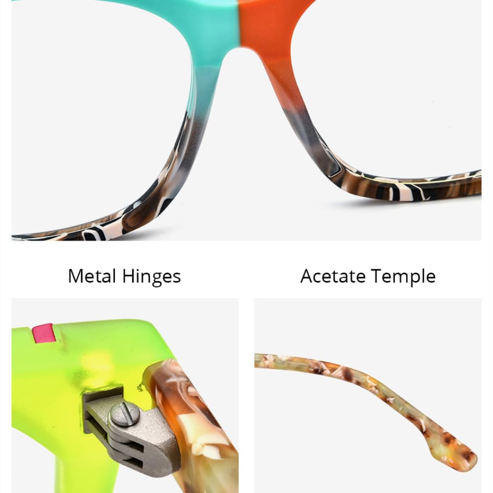 MUTYNE Montura de gafas de acetato para mujer y hombre, anteojos cuadrados a la moda, gafas