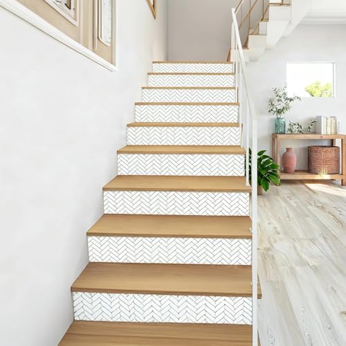 Calcomanías de espiga para escaleras de 39.4 x 7.1 pulgadas vinilos adhesivos pared 4