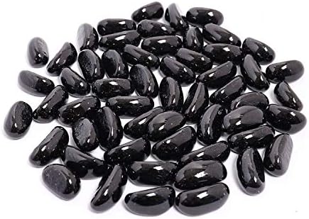KIBOW 10-Pound Pack Fire Glass Cashew Gas Fire Pit, 1-Inch, Black Color