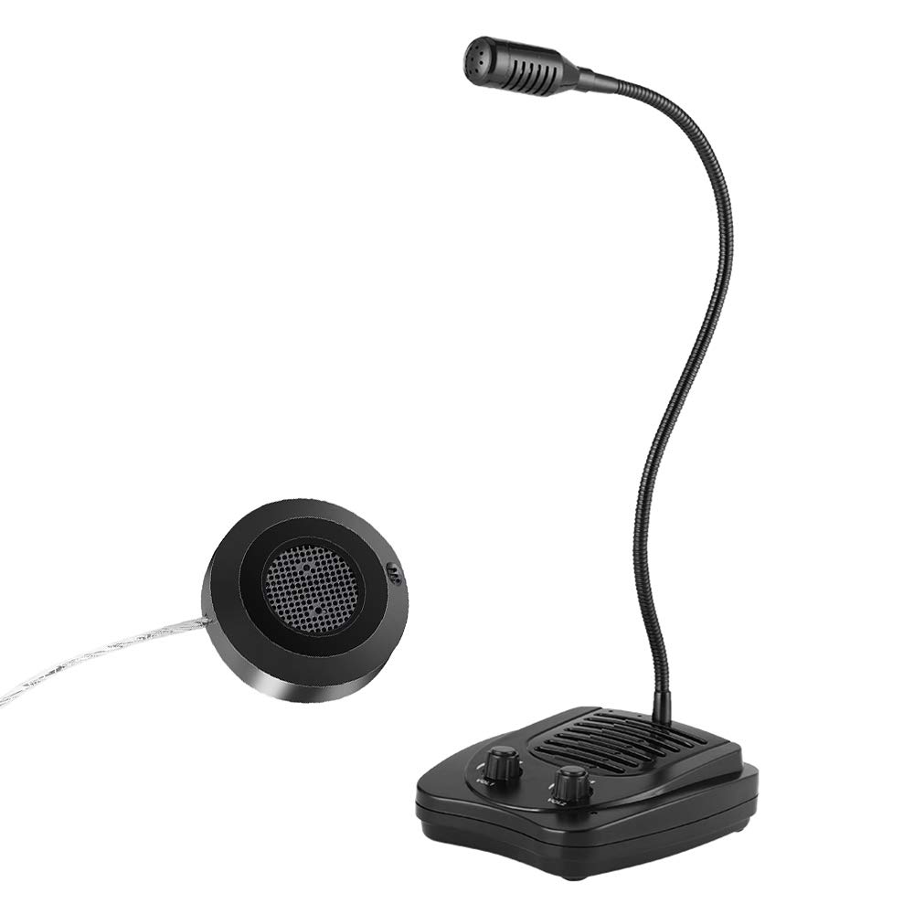 Intercom System, Dual Way Counter Intercom Wireless Window Speaker System, Anti-Interference Two Way Window Counter Intercom Systems Dining Hall Voice System for Bank, Hospital, Ticket Station