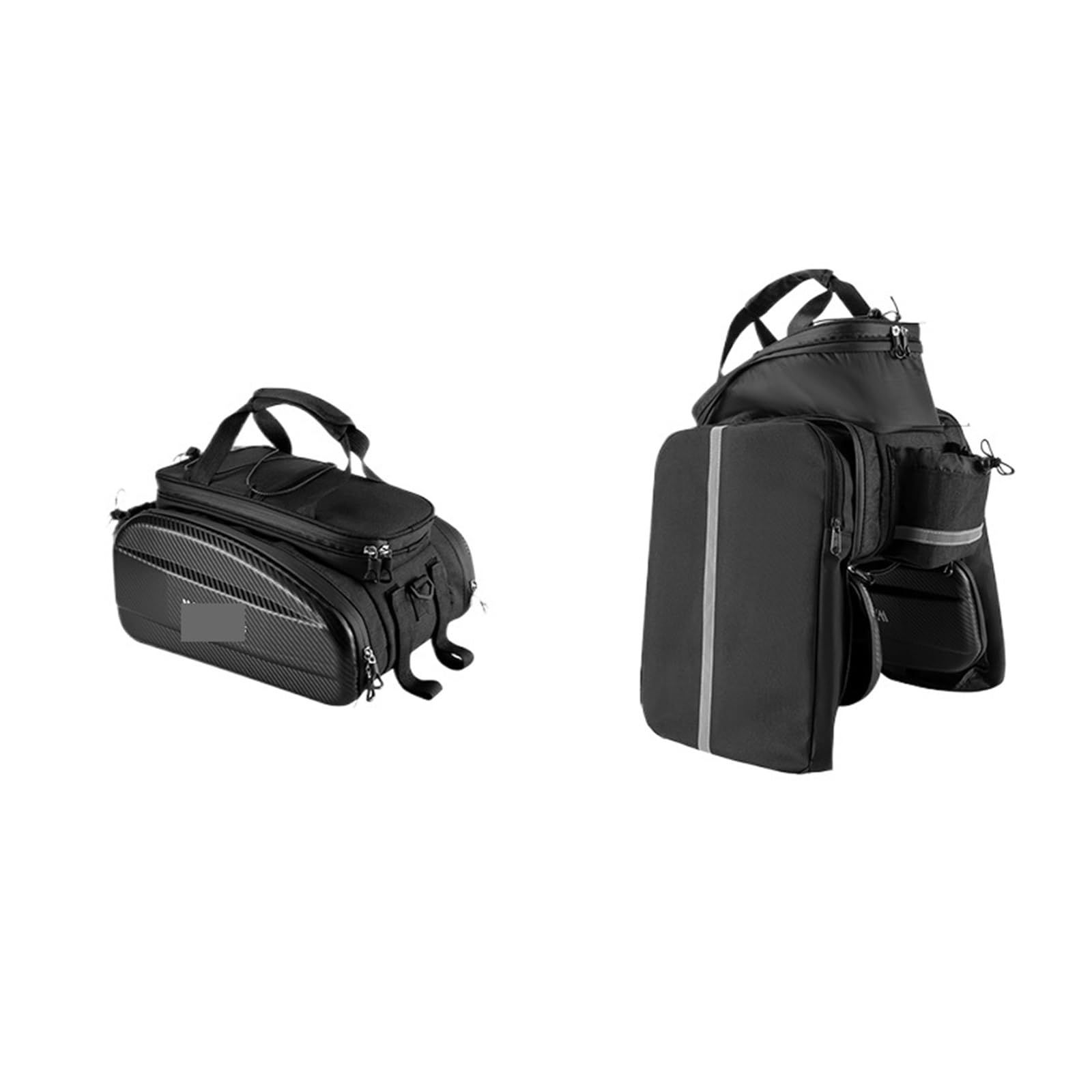 Compatible con Bolsa de Bicicleta poliéster EVA 17-31L, Resistente al Agua, Accesorios Grava montaña for Viaje Gran Capacidad(Black Expandable)