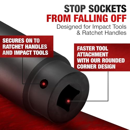 Image of TIGHTSPOT 1 /2 Inch Drive - 1 1 /2 Inch Deep Impact Socket with Anti-Rounding 12 Point Design, Heat-Treated CRMO Steel
