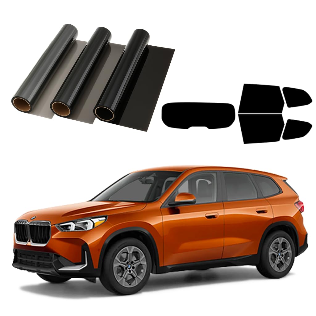 Compatibile con BMW X1 (2023-2025) – Kit Pellicole Oscuramento Vetri Auto Pretagliate | Posteriori + Lunotto | Gradazioni 5% 20% 35% | Anti-UV, Facile Installazione (Nero chiaro)