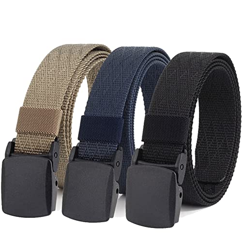 3-Pack Military Nylon Belts, 1.25