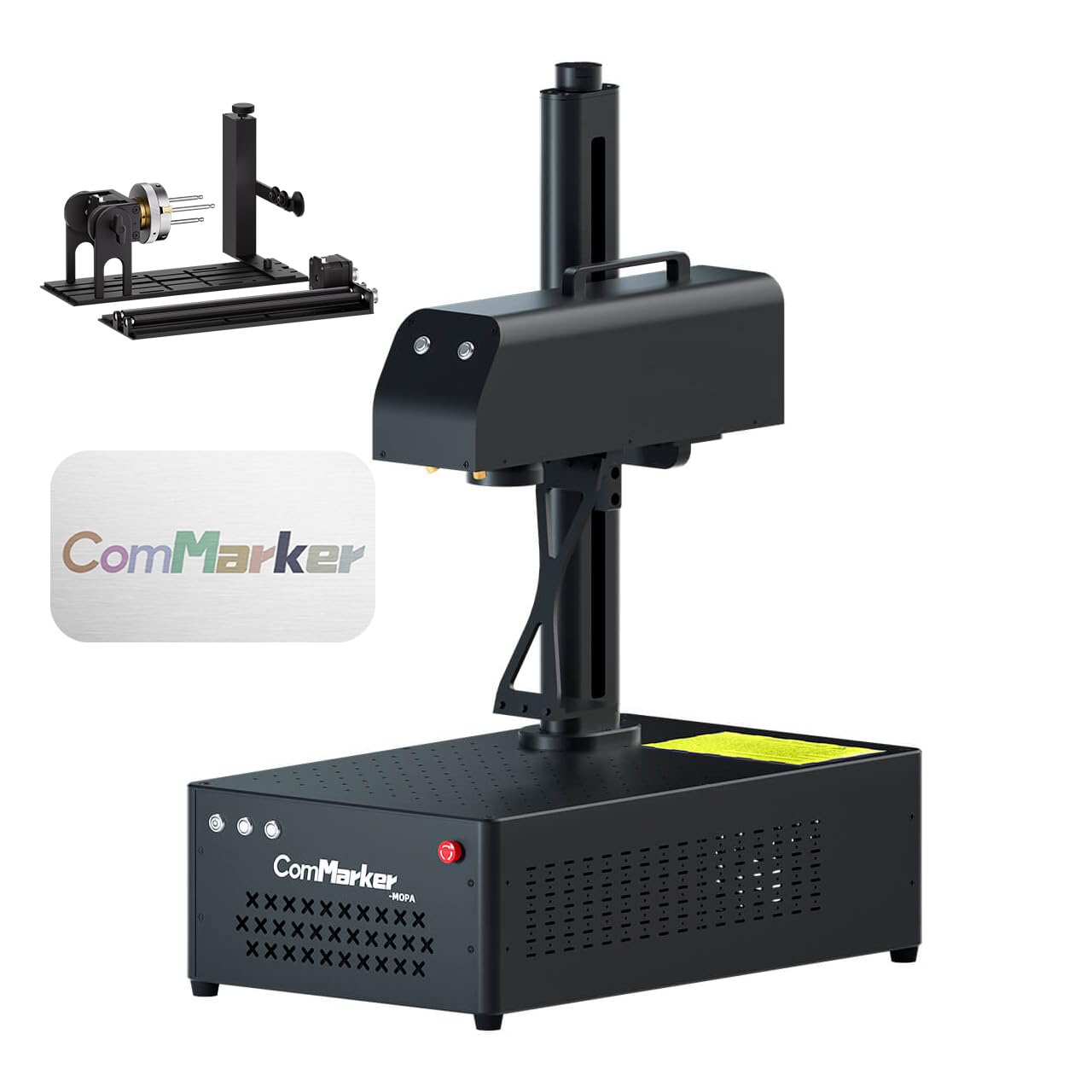 B4 100W JPT Mopa Fiber Laser Engraving Machine with Rotary Axis,Support Lightburn Laser Engraver with 2Lens,2in1 Desktop Handheld Color Marking Machine for Stainless Steel,Ring,Tumbler