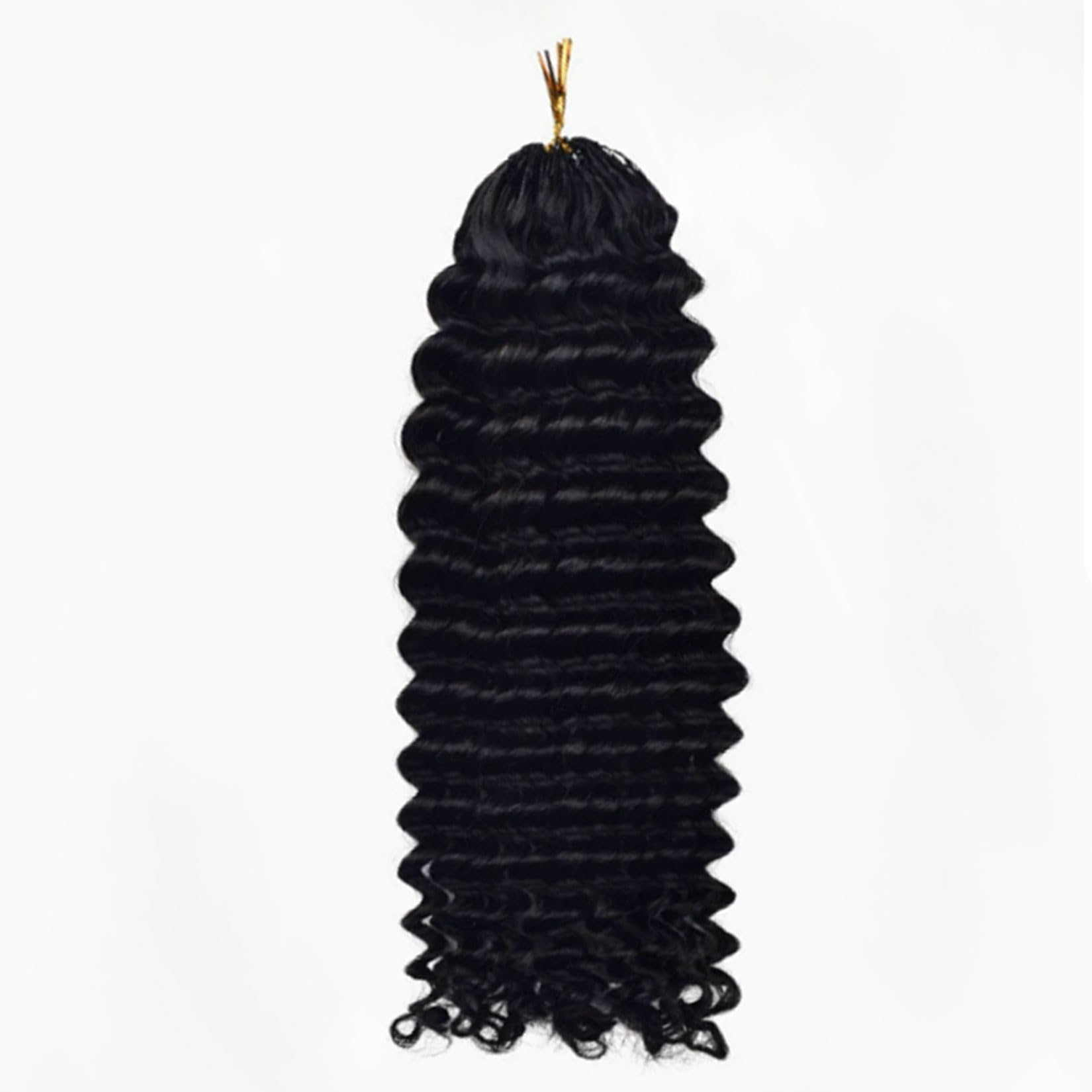 Deep Wave Kinky Curly Feather Crochet Zopf Echthaarverlängerungen Knotless Vorgeeichte Crochet Jungfräuliches Flechthaar Unsichtbare Zöpfe Haarbündel für schwarze Frauen,#1b,16inch