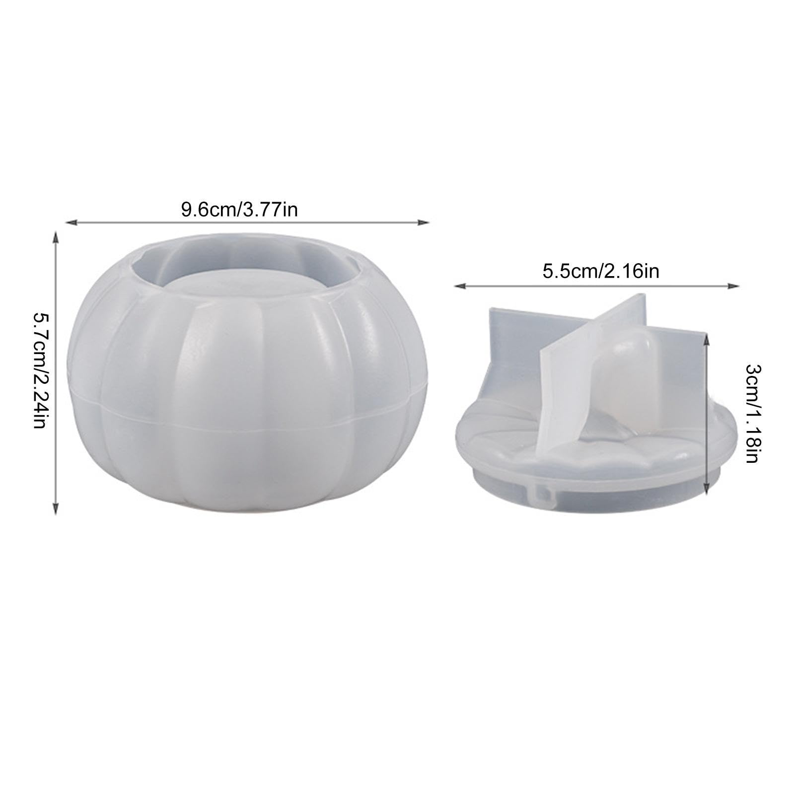 Lot De 2 Moules En Silicone Réutilisables En Forme De Citrouille D'Halloween Avec Couvercle, En Résine époxy Pour Ranger Des Bonbons, Des Bijoux, Des Bougeoirs, Des Décorations Artisanales (résine De