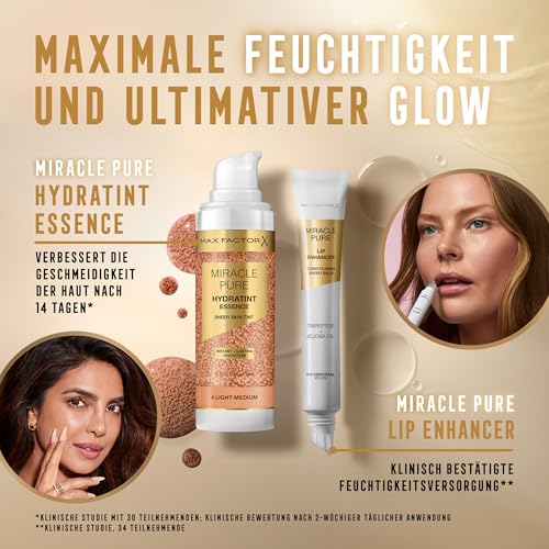 Max Factor Miracle Pure Lip Enhancer, feuchtigkeitsspendender Lipgloss, verjüngende Formel mit Jojobaöl und Tripeptid, glossy Finish, Fb. 040 Vital Rose