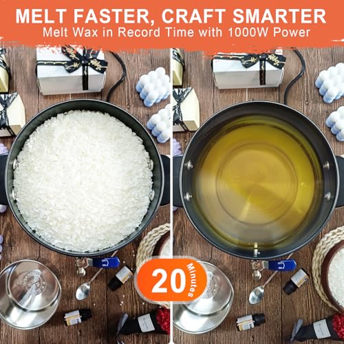 Leerie 12Lbs Digital Wax Melter for Candle Making - D6 Candle Wax Melting Pot with Accurate Temperature Control & Heating Core Brass Spout for DIY Home Business Candle Maker — view 6