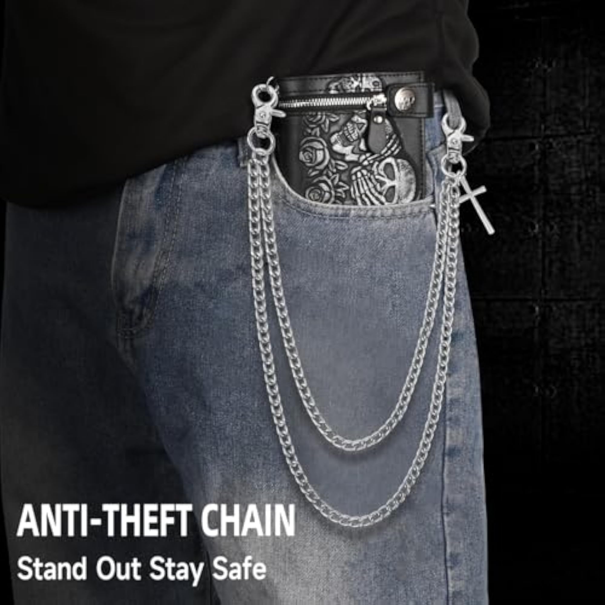 Gothic Double-Layer Wallet Chain for Men and Women