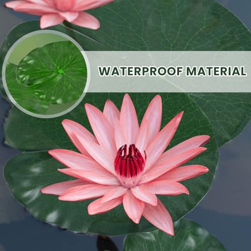 HJZHII 8 Stück Seerosen Künstlich Laub,Künstliche Seerosen Simulierte Lotusblätter Teichpflanzen Künstlich Schwimmende Schaumstoff Ornament Lilien Pads Teichdekoration Seerosenblätter für Terrasse