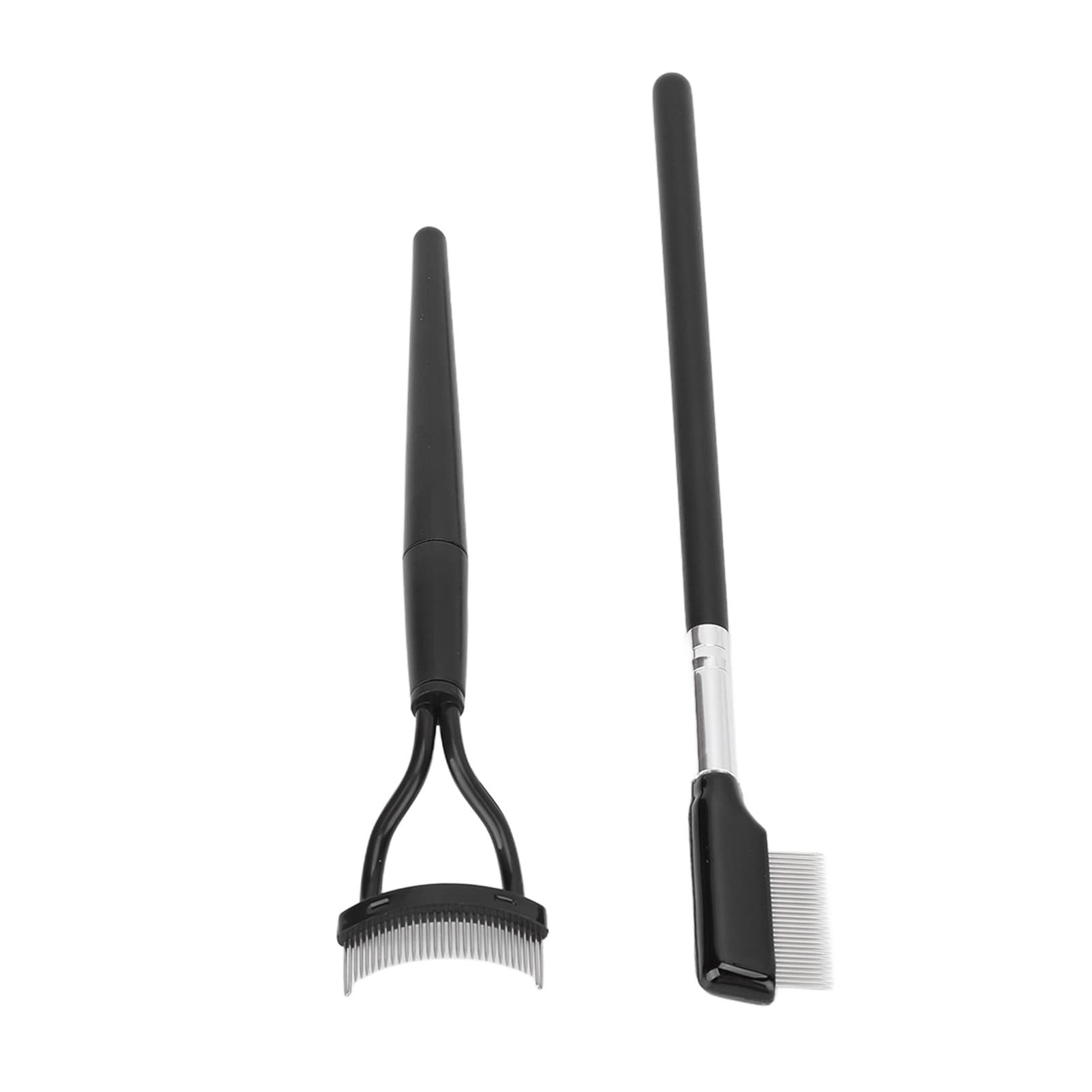Eyelash Grooming Brushes Set Stainless Steel Folding Teeth Lash Separator 2pcs