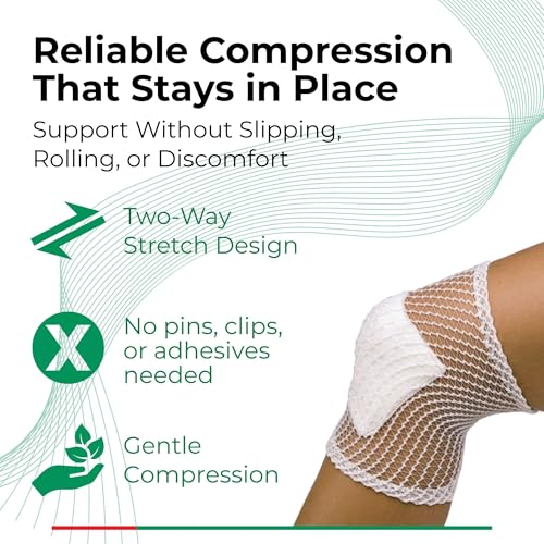 Image of Lohmann & Rauscher tg Fix Net Tubular Bandage, Elastic Net Wound Dressing, Bandage Retainer for Large Extremities, Size C (65.0cm Wide x 25m Long When Stretched)