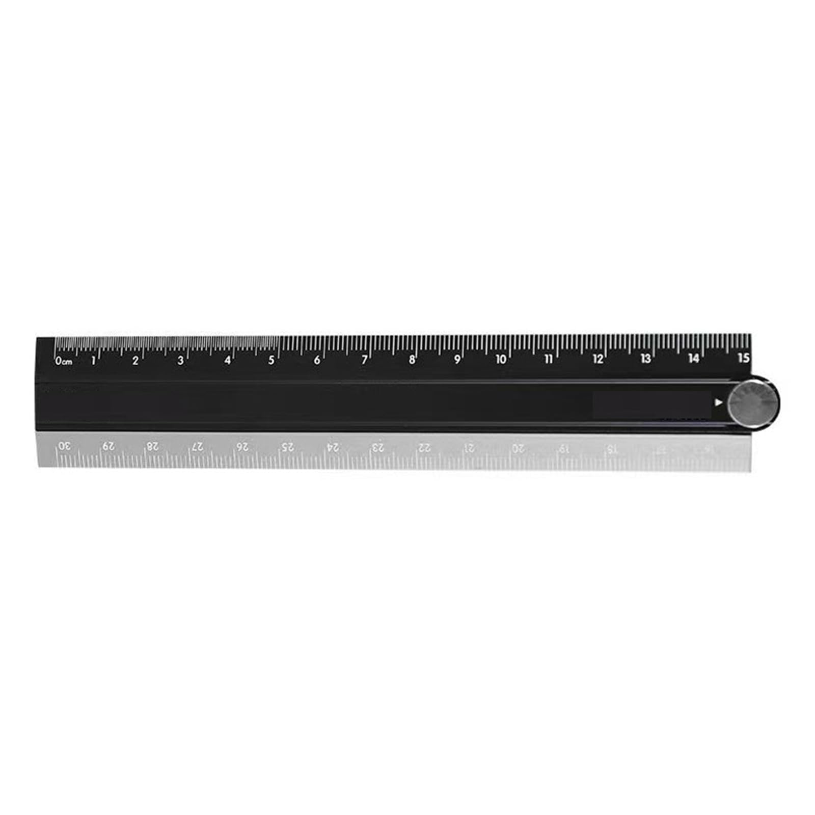Zbiianxer Black Grey Aluminum Alloy Ruler Multipurpose Measuring Tool Ergonomic Architect For Engineering Drafting Aluminum