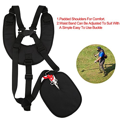Double Strap Shoulder Harness Black Comfort Trimmers Strimmer Nylon Belt for Brushcutters