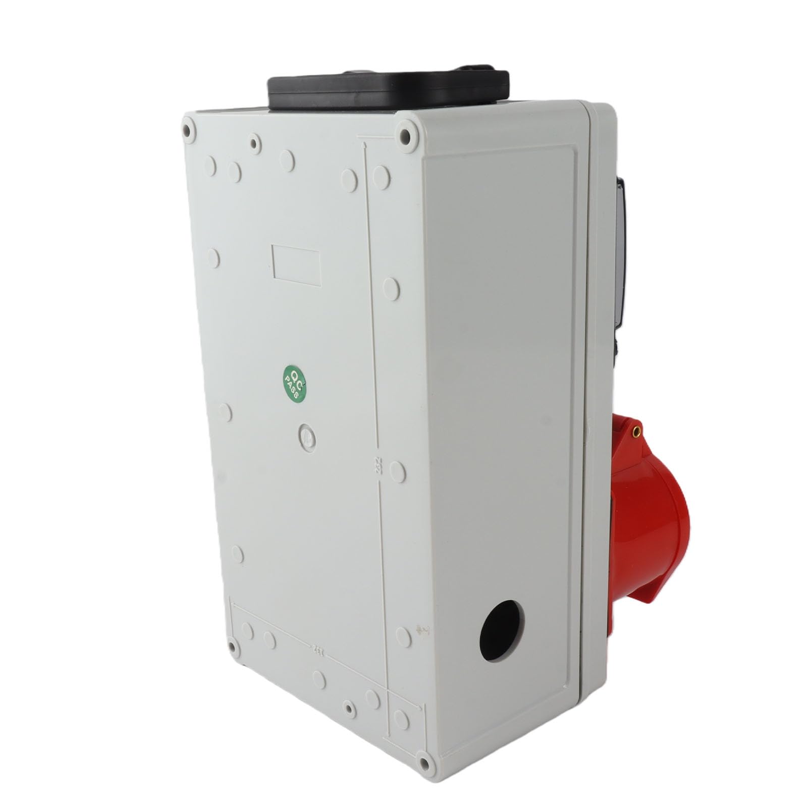 Bewinner Caja de Distribución de Enchufes Industriales de Mano, Material ABS de Mm, Caja de Toma de Disyuntores Eléctricos a Prueba de Agua IP67 con Asa para Sitios de Construcción
