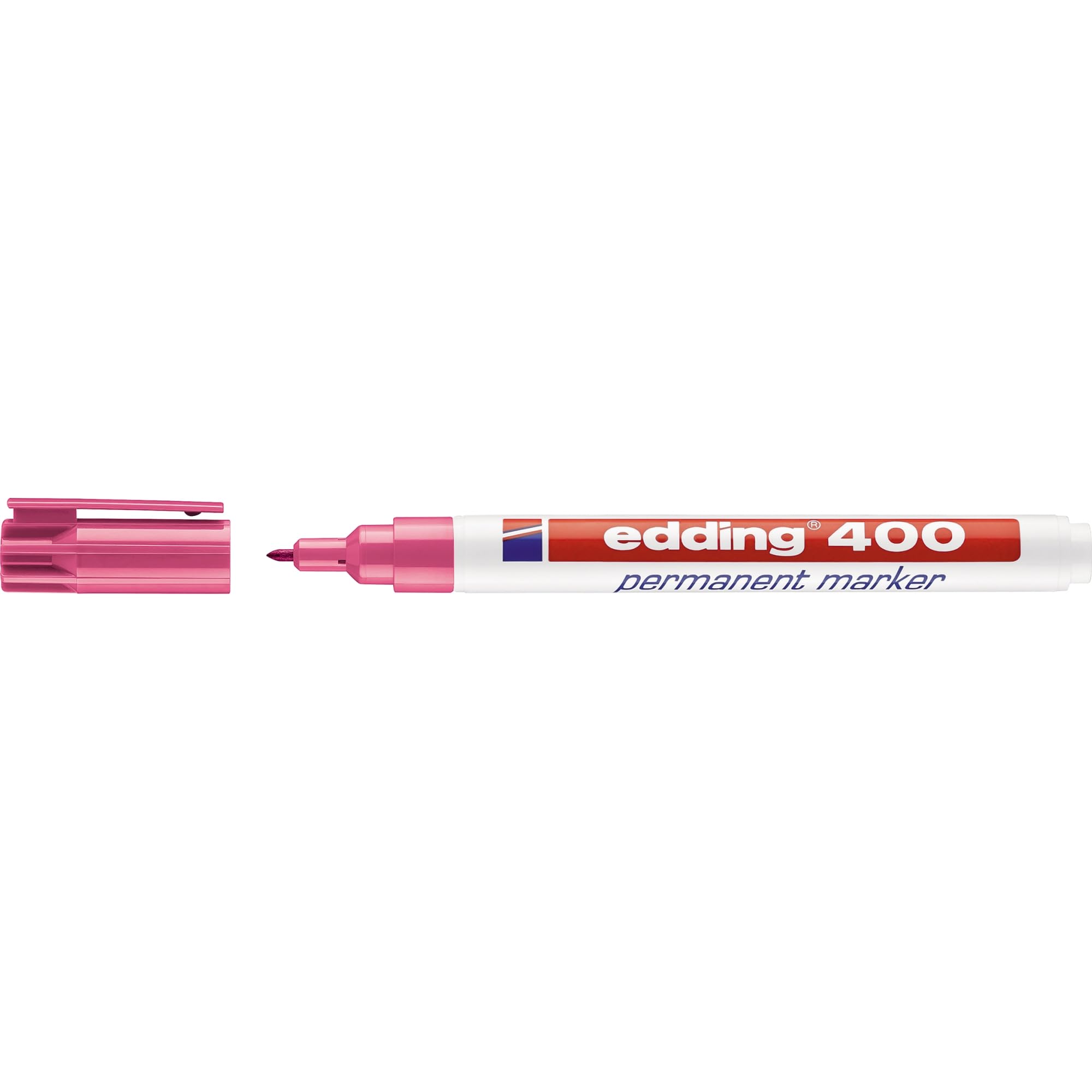 edding 400 Permanent Marker - Pink - 1 Marker Pen - Fine Round Tip 1.0 mm - Waterproof, Quick-Drying, Indelible Markers - for Cardboard, Plastic, Wood, Metal, Glass