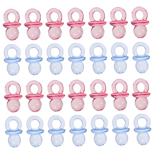 ERINGOGO 100 piezas Unidades Mini Chupetes Acrílicos Transparentes para Shower Decoraciones Bautizo y Niña Recuerdos Fiesta Diseño Resistente y Reutilizable