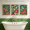 William Morris Style Set of 3 Unframed Prints, Art Nouveau Home Decor, Vintage Art, Botanical Flower Poster, Digital Art, Blue Green Red Orange (A3) #4