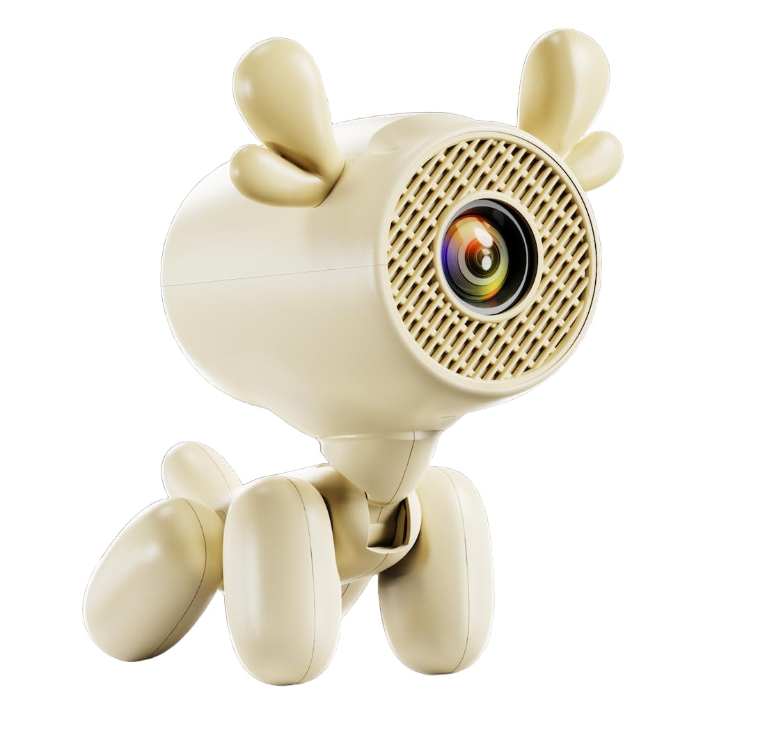 Mini Pet Projector, Upgraded Bluetooth Projector with WIFI and Bluetooth, Portable Movie Projector Compatible with PC, Xbox, TV Stick, Smartphone with HDMI/USB (Deer)