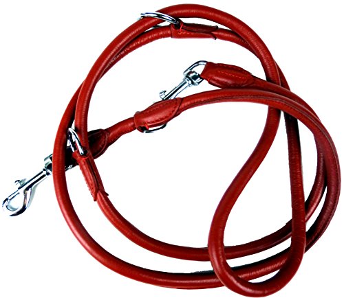 GUINZAGLIO IN CUOIO rotondo rosso in 3 spessori