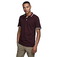 JACK & JONES Jjepaulos Polo Ss Noos Maglietta, Port Royale/Detail:play 1/Slim Fit