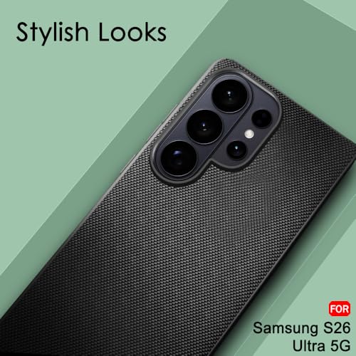 Image of TheGiftKart for Samsung S26 Ultra Case, Fabric Texture Back Cover, Slim & Lightweight, Ultra-Premium Design, Camera Protection Bump, Hybrid Slim Galaxy S26 Ultra Back Cover (PC & TPU, Black)