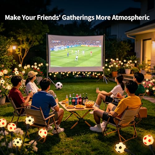 Image of ASMAD Solar Lights Outdoor Waterproof 8 Pack, FIFA World Cup 2026 Outdoor Lights, Soccer Ball Light, World Cup Decorations for Patio Garden Outdoor Decor, Gifts for Women, Gifts for Men