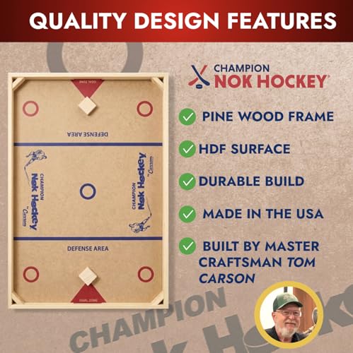 Carrom Champion Nok Hockey Game juego de mesa madera miniatura 3