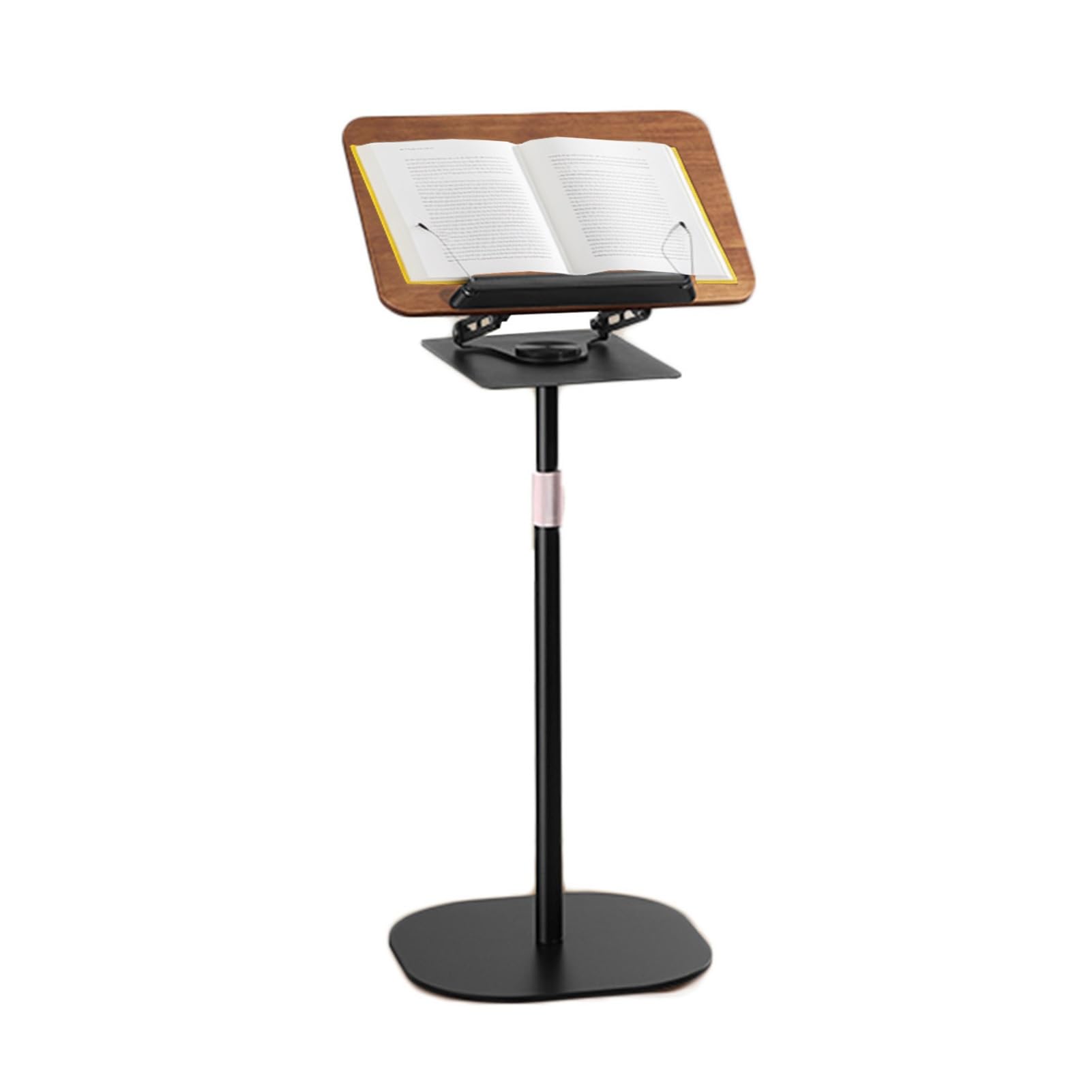 Support de livre réglable au sol avec design double usage pour lecture, ordinateurs portables et projecteurs