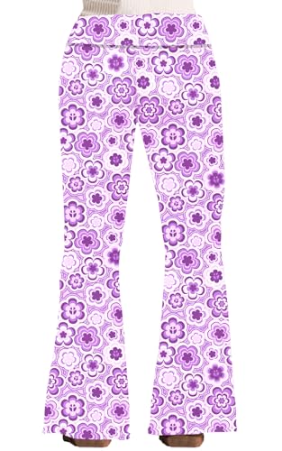 Image of Deerose Girls Halloween Hippie Bell Bottom Pants High Waist Flare Pants 5-14 Years