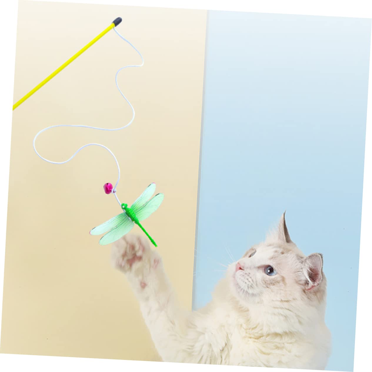 Happyyami 20pezzi Cat Teaser Stick Divertente Giocattolo Interattivo per Gattini Stimola attività Fisica e Riduce Lo Stress Include Bacchette Gialle e Rosse per Giochi con Gatti