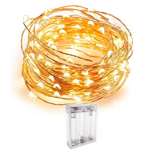 Image of XERGY Battery Powered Copper Wire LED String Lights for Bedroom, Wedding, Diwali (5 M, 50 LEDs, Warm White) Christmas Tree Decoration Lights Festival ladi Rice Light
