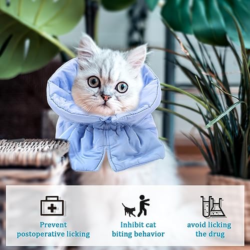 Image of Adjustable Recovery Collar - Lightweight, Waterproof & Soft for Cats & Dogs - Prevents Licking Wounds (S)
