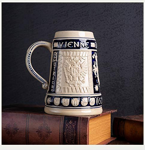 Boccale di Birra Tedesca Pietra in Rilievo, Boccale da Bere Regali Fatti a Mano, Boccale di Birra Scultura Statua per Ufficio in Casa D 15x17cm(6x7inch) Regalo