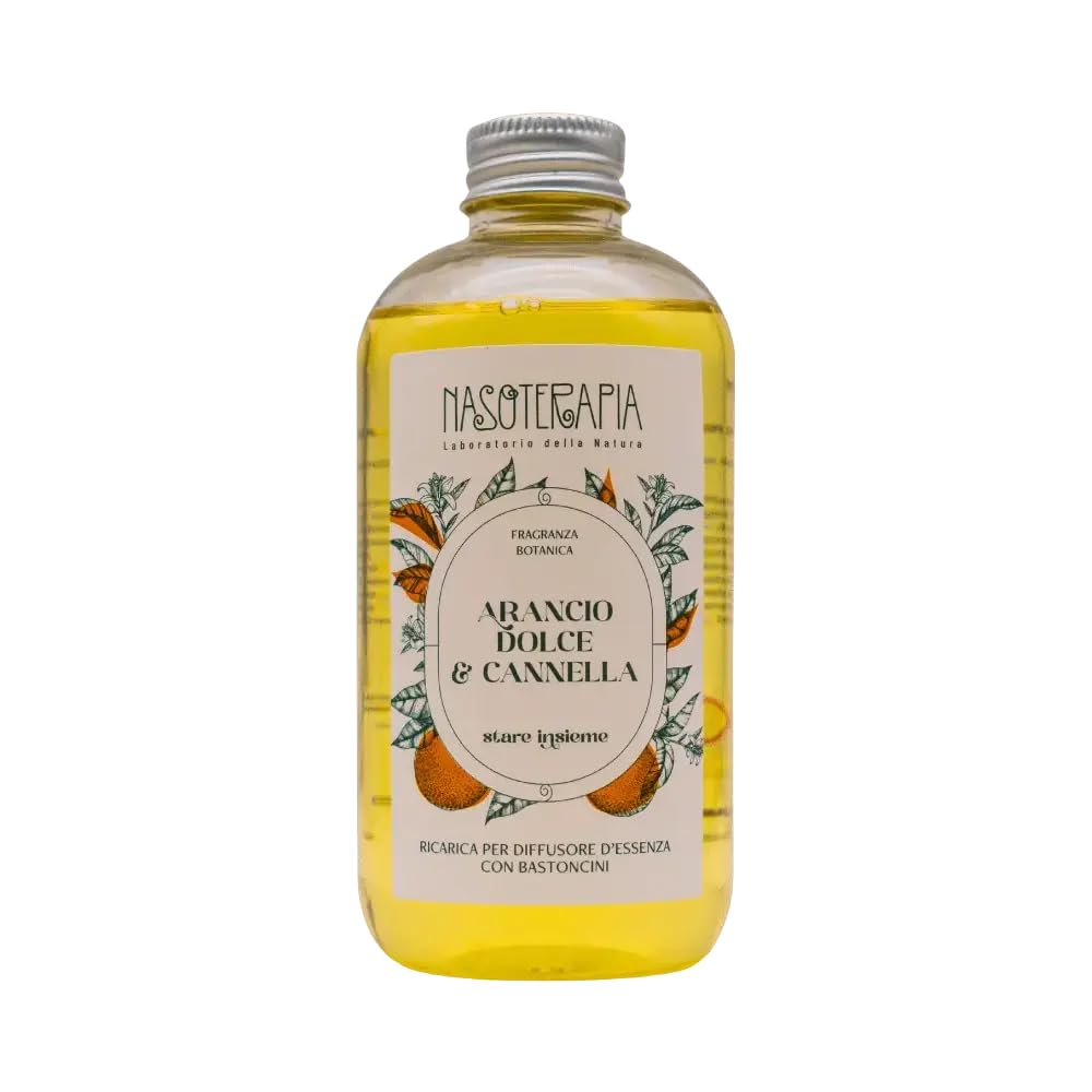 Nasoterapia Ricarica Diffusore Bastoncini Arancio Dolce e Cannella 250ml