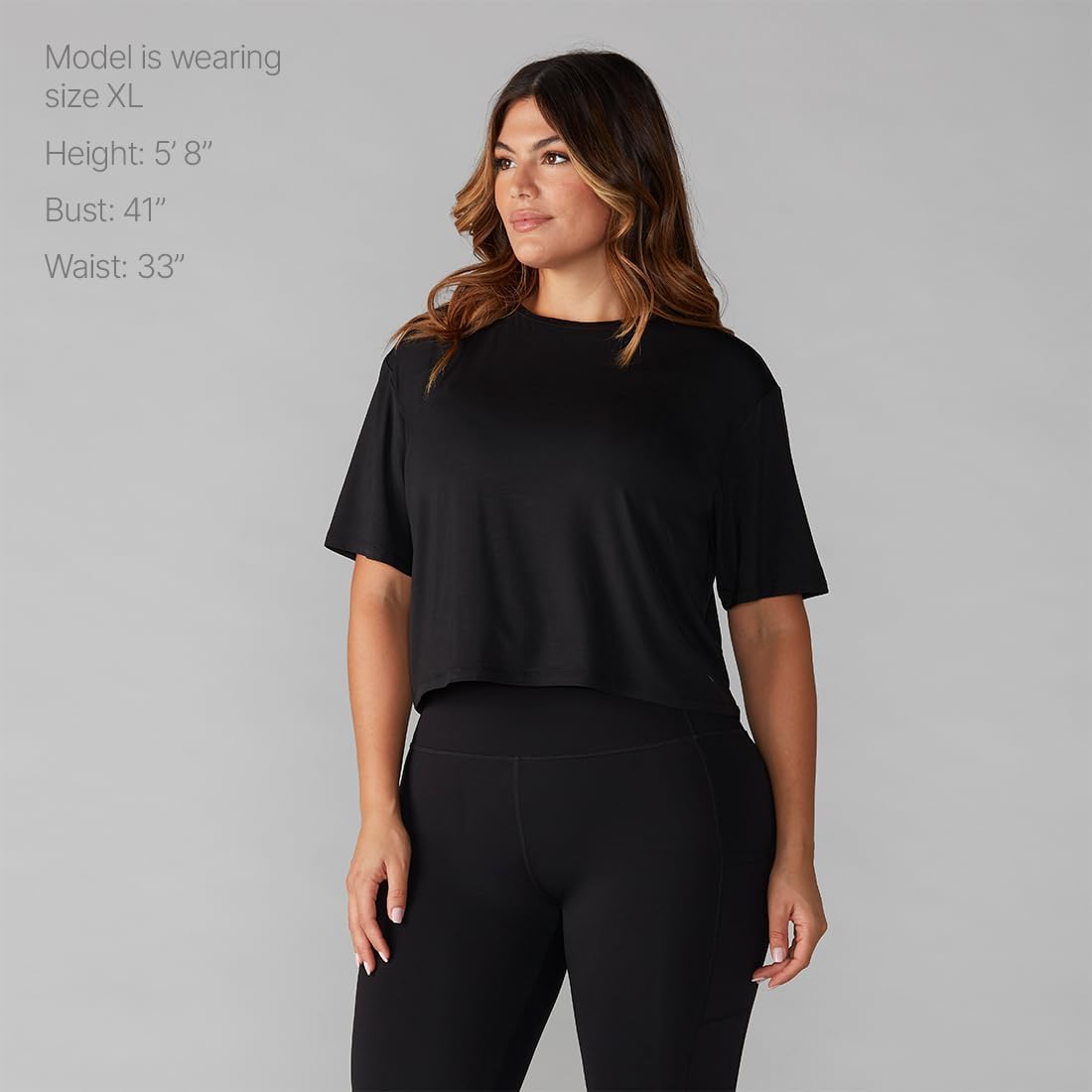 TAVI Women’s Crop Tee | Quick Drying & Soft | Studio-to-Street | Workout Crop Top for Barre, Yoga, Pilates & Everyday Wear