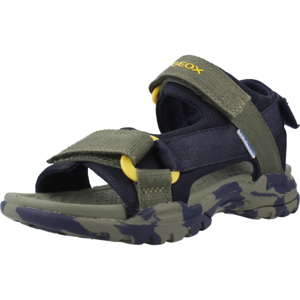 Geox J Borealis Boy E Sandal, Navy/Military, 27 EU