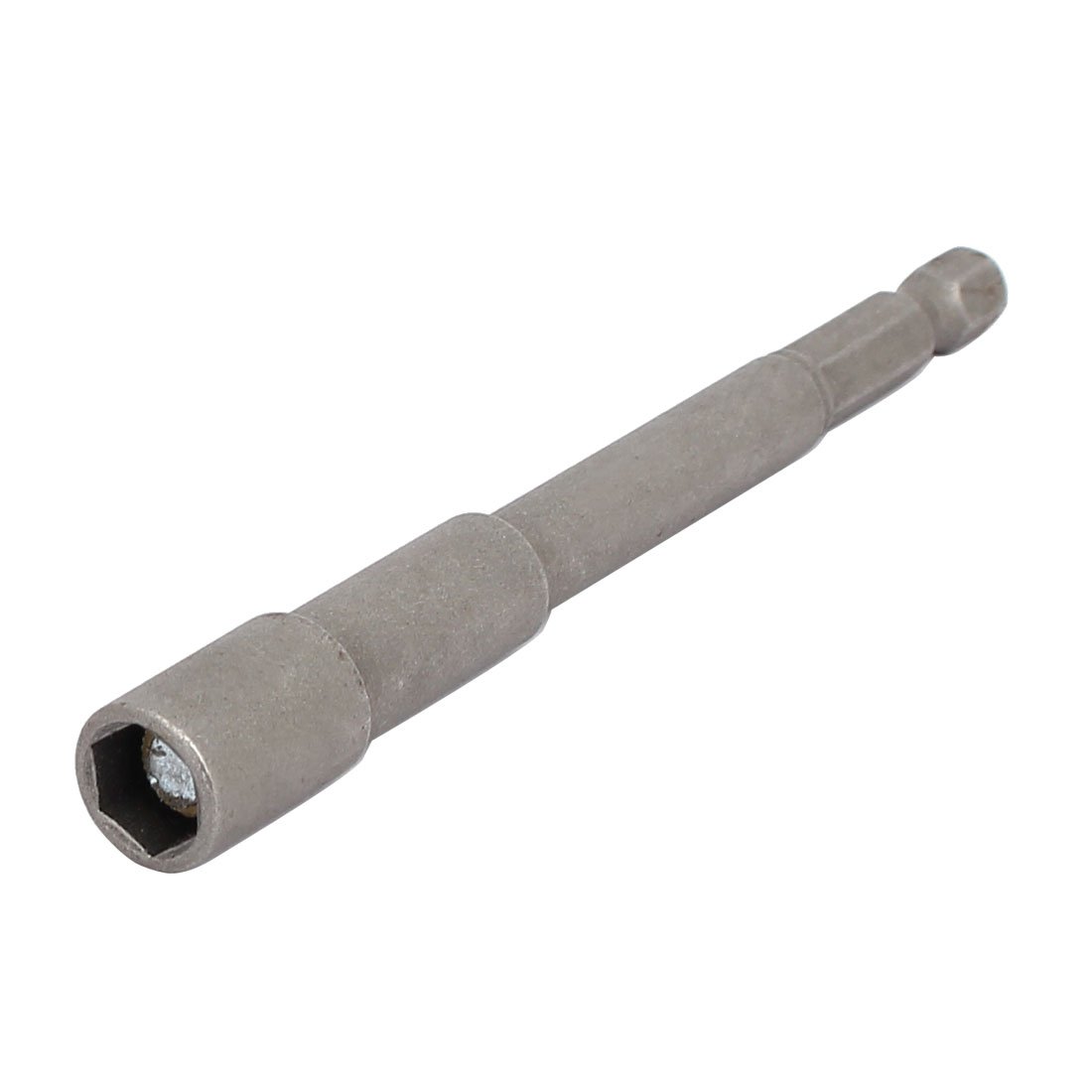 Sourcingmap 100mm Long 8mm Magnetic Hexagon Shank Metal Hex Nut Driver Bit Tool Gray