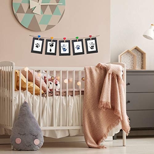 jiuzcare Baby handafdruk en voetafdruk baby voetafdruk voetafdruk handafdruk baby handprint voetafdruk set handafdruk baby babyhuid komt niet schoon stempelkussen veilig niet giftig stempelkussen - Image 6