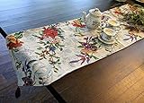 DaDa Bedding Elegant Floral Roses Tapestry Table Runner - Tropical Paradise Exotic Botanical Flowers...
