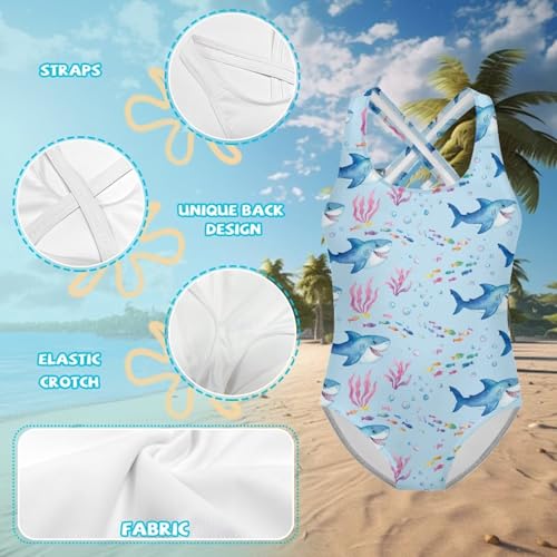 Image of Girls One Piece Bathing Suit,Slim-Fit Ruffle Strap Swimsuit with Adjustable Strap Quick Dry Summer Beach Swim Suit