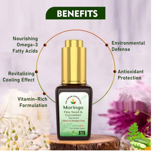 Image of Moringa Flax Seed & Cucumber - Hydrating & Soothing | Infused with Moringa, Flax Seed & Cucumber Extracts | Refreshes & Calms Skin | For All Skin Types | 30ml