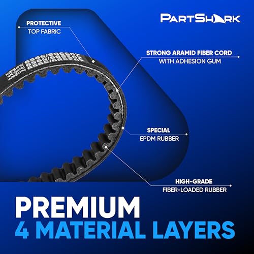 Image of 27077-G02 Replacement Golf Cart Drive Belt - Replaces 27077-G02, 27077-G01, 22337-G1 - Fits for EZGO Marathon 4-Cycle 1991-1996 and 2-Cycle 1992-1993 Gas Golf Cart