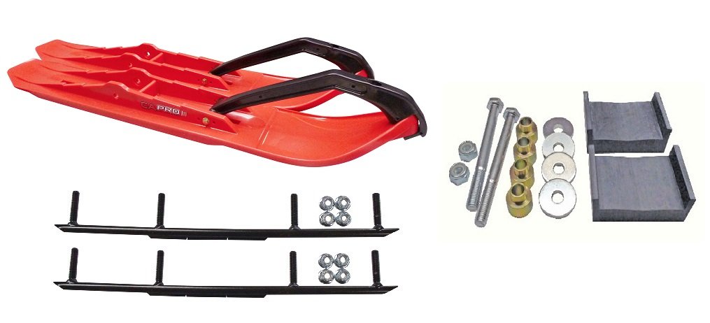 C&A Pro Red XCS Snowmobile Skis w/ 6