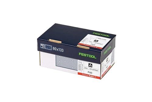 Miniatura 3 de Festool 499047 Rubin 2 P60 Grit RTS (3.150 x 5.236 in) Hojas de lijado abrasivas rectangulares, paquete de 50