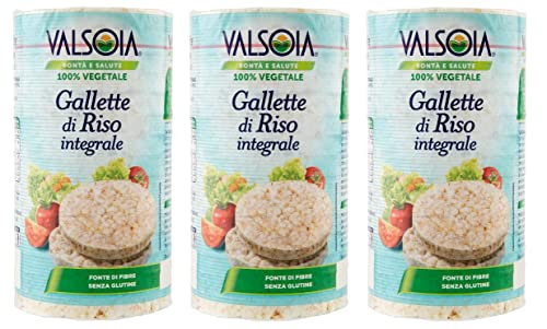 Valsoia Integrali Lot de 3 galettes de riz à grains entiers 100 % végétaux Croustillants sans gluten 100 g Cover