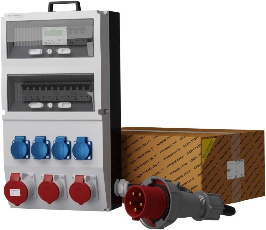 Doktorvolt Baustromverteiler mit FISchutz und CEESteckdosen, Stromverteiler eXTS/FI 32A 2x16A Doktorvolt Baustromverteiler mit FISchutz und CEESteckdosen, Stromverteiler eXTS/FI 32A 2x16A