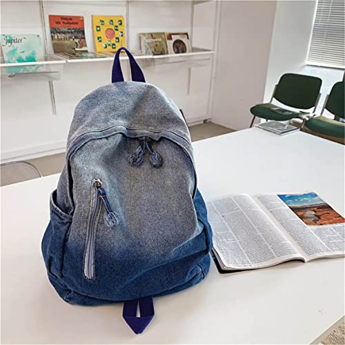 Image of MaxxCloud Vintage Denim Laptop Backpack Casual Canvas Daypack Handbag Purse Lightweight Rucksack Shoulder Bag